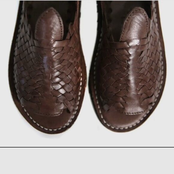 SIDREY Women Thick-Mexican Sandals Pachuco Style Handmade Brown Huaraches Size 8 - Picture 5 of 7